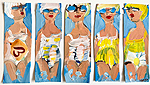 Badegäste - Sigrid Palmer Malerei Kunst Künstlerin painting art artist Frankfurt
