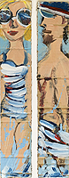 Badegäste - Sigrid Palmer Malerei Kunst Künstlerin painting art artist Frankfurt